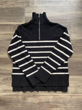Womens Zara Stripped Quarter Zip, Size XS